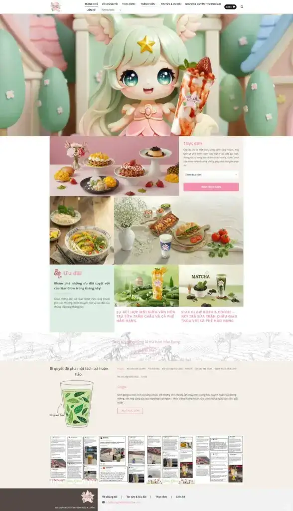 Star Glow Boba & Coffee - Thiết kế website N3Tech