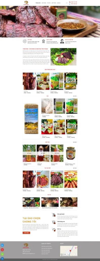 Thịt gác bếp Thắm Hùng - Thiết kế website N3Tech
