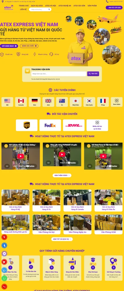 Dự án thiết kế website Atex Vietnam chuẩn SEO uy tín N3Tech dạng cuộn