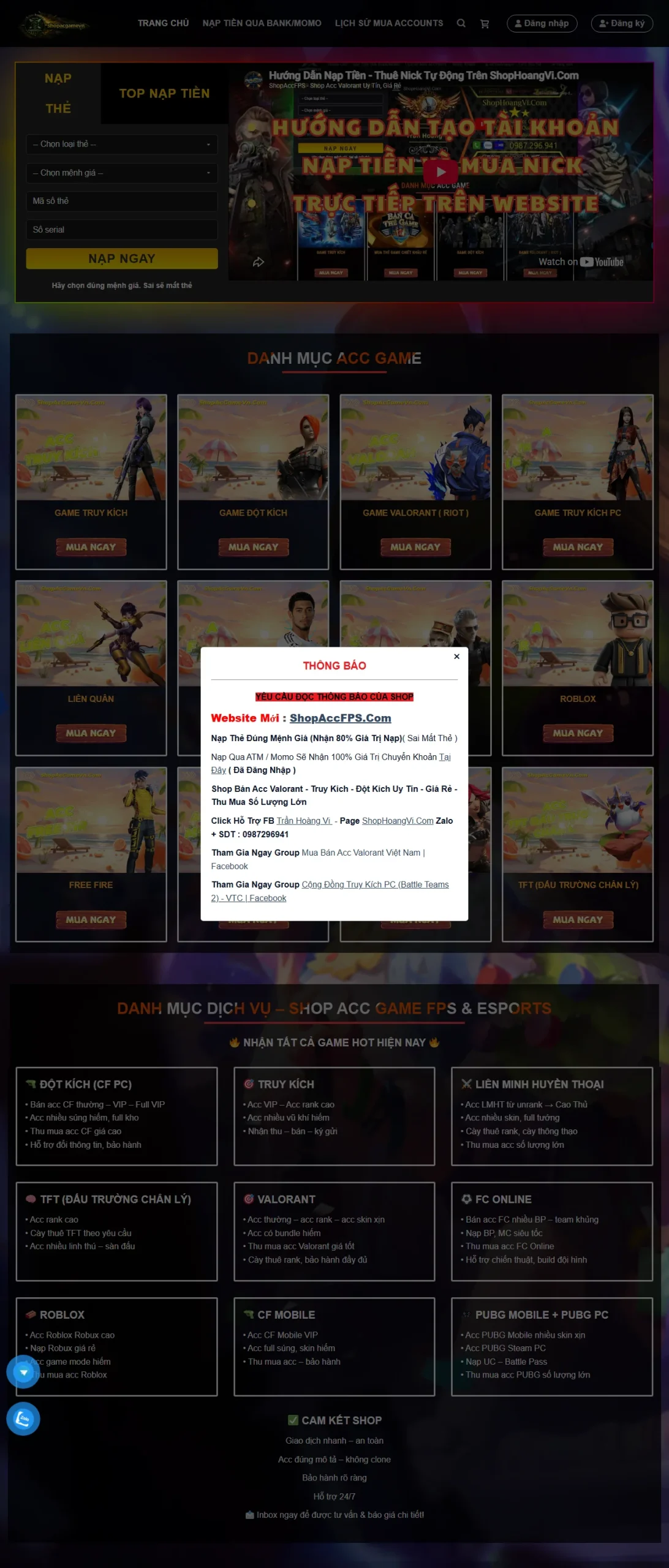 Dự án thiết kế website Shop Ac Game VN - N3Tech