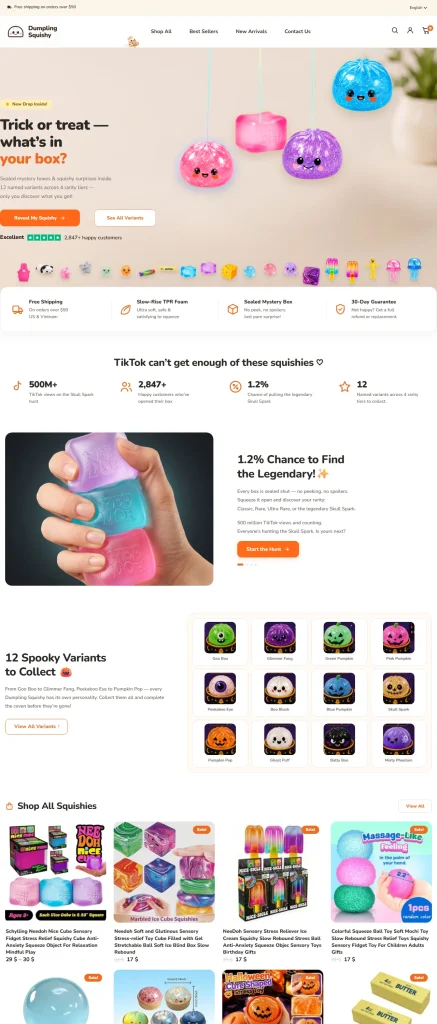 Dự án thiết kế website Squishies Dumpling chuẩn SEO uy tín N3Tech dạng cuộn